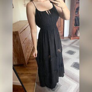 Forever 21 black maxi dress with lace panels